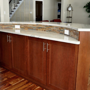 2-tone wood and stone