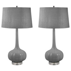 Contemporary Lamp Sets Del Mar 2-Light Table Lamps, Gray, Set of 2