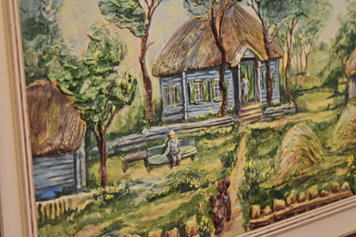 Рельефная картина Домик в деревне