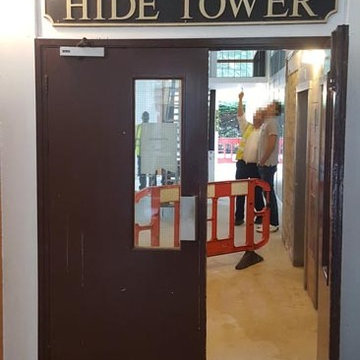Installing Wall Cladding and Concrete Floor Tiles in Hide Tower