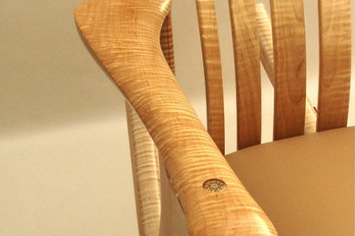 Figured Maple Custom Handmade Rocking Chair