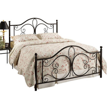 Hillsdale Milwaukee Traditional Queen Metal Bed in Antique Brown