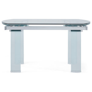 In Stock Casabianca Home Erika White Wood Grain Extendable Console Dining Table Contemporary Dining Tables By Casabianca Home Houzz