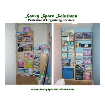 Nursery Organization - after editing & sorting we used plastic bins the client a