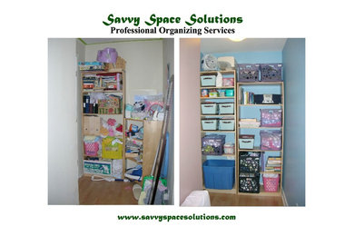 Nursery Organization - after editing & sorting we used plastic bins the client a