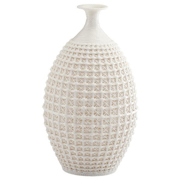 CYAN DESIGN DIANA Vase Contemporary Large Matte White Ceramic