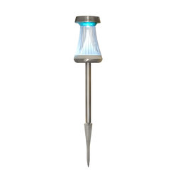 Fluted Solar Accent Light (Stainless Steel) - Outdoor Lighting