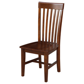 Set of Two Tall Mission Chairs, Espresso