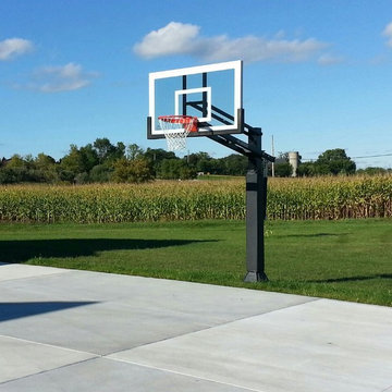 Rick N's Pro Dunk Gold Basketball System on a 50x60 in West Bend, WI