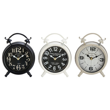 Vintage White Metal Clock Set 52575
