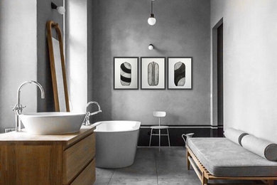 Inspiration for a contemporary bathroom remodel in Orange County