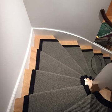 Grey Stair Carpet With Black Border