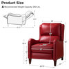 Genuine Leather  Push back Recliner With Wingback, Red