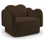 Meridian Furniture - Bloom Upholstered Chair, Brown, Velvet - Indulge in the allure of the Brown Velvet Bloom Chair by Meridian Furniture. Its captivating design and luxurious Brown Velvet elevate any space with effortless elegance. Crafted with precision and durability in mind, this stunning piece becomes the focal point of gatherings, fostering moments of connection and warmth. Embrace sophistication and style with the Bloom Chair, a testament to exquisite taste and timeless beauty.