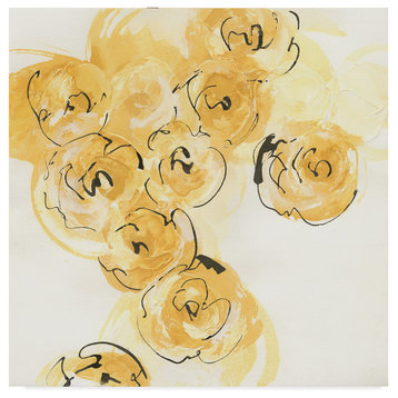 Chris Paschke 'Yellow Roses Anew I V.2' Canvas Art, 14"x14"