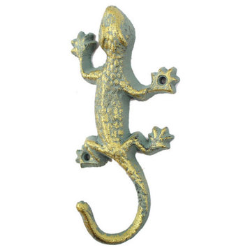 Antique Seaworn Bronze Cast Iron Lizard Hook 6"
