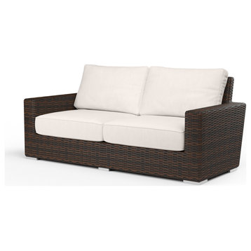 Montecito Loveseat, Canvas Natural With Self Welt