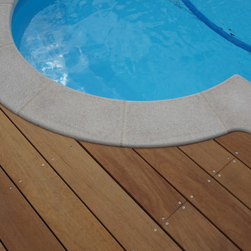 escalier et terrasse en Garapa lames de 140/21 et vis inox