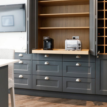 Navy and Light Grey Beaded Shaker Kitchen in Forest Hill