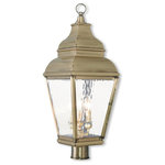 Livex Lighting Lights - Exeter Post-Top Lantern, Antique Brass - Finished in antique brass with clear water glass, this outdoor post top lantern offers plenty of stylish illumination for your home's exterior.