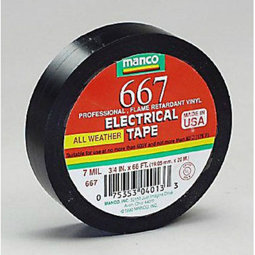 Duck 667 Professional Electrical Tape, 3/4"x66', Black