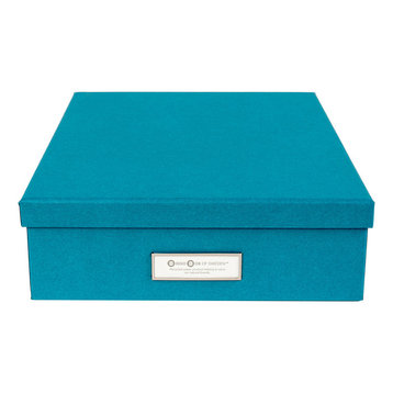 Oskar Letter Size Lidded Document Box, Turquoise