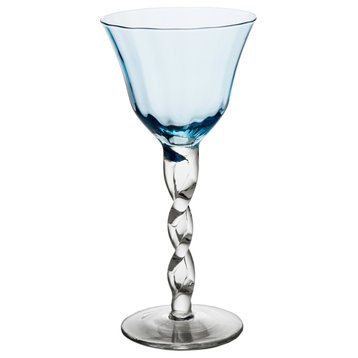 Adriana Wine Glass, Blue Top, Set of 4