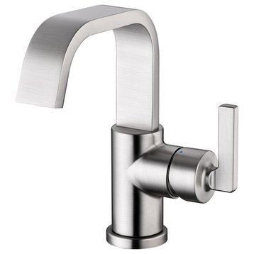 Luxier BSH14-S Single-Handle Bathroom Faucet with Drain, Brushed Nickel