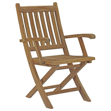 Marina Outdoor Premium Grade A Teak Wood Folding Chair, Natural