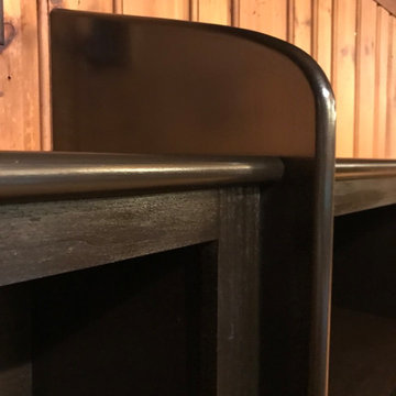 Bookcases along a hallway in Lincoln, MA