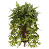 Vining Mixed Greens With Decorative Stand Silk Plant