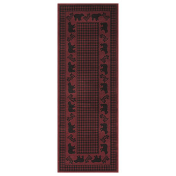 United Weavers Highlands Bear March Red 2'7"x7'2"