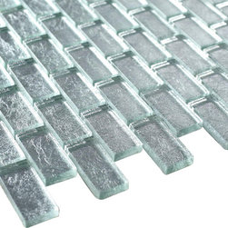 1x2 Glossy Glitter Ice Sky Subway Glass Mosaic Tiles - Home Accessories & Decor