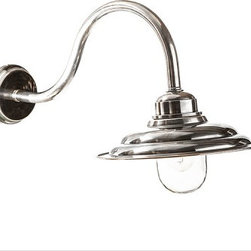 Monteray Wall Sconce with Curved Arm - Antique Silver - Wall Sconces