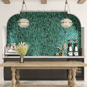 Prism Jade Beveled Diamond Cast Glass Mosaic Tile