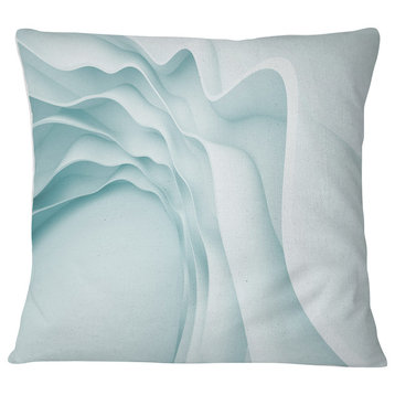 Fractal Large Blue 3D Waves Contemporary Throw Pillow, 16"x16"