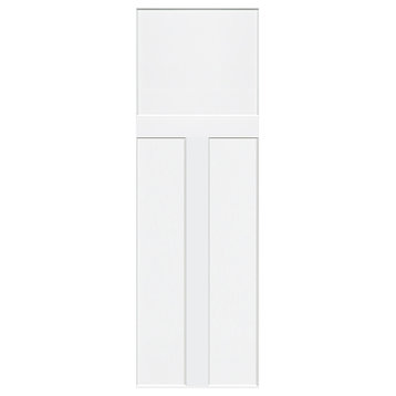 1+2 Panel Kimberly Bay Door, Interior Slab Shaker, White , 80"x24"x1.375"