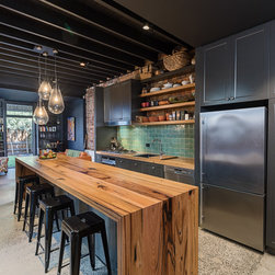Recycled Messmate double waterfall timber island - Kitchen Benchtops