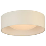Eglo - Eglo 204719A Orme 13"W LED Flush Mount Drum Ceiling Fixture - White - Reinvigorate your living room, finished basement or master bedroom space with the Orme Twelve Inch LED Flush Mount Ceiling Light. Designed with a beautiful exterior and shade, this overhead ceiling light will instantly make your space brighter and more inviting. Features: LED with a 100° beam angle Constructed from metal Includes a fabric shade Integrated 15 watt LED lighting Capable of being dimmed Title 20 compliant Covered by Eglo&#39;s 5 year manufacturer warranty Dimensions: Height: 4-5/16" Width: 12-3/8" Depth: 12-3/8" Product Weight: 2 lbs Shade Height: 3-9/16" Shade Width: 12" Shade Depth: 12" Canopy Height: 3/4" Canopy Width: 10-9/16" Canopy Depth: 10-9/16" Electrical specifications: Wattage: 15 watts Number of Light Source(s): 1 Lumens: 1000 Color Temperature: 3000K Color Rendering Index: 90 CRI Average Hours: 25000
