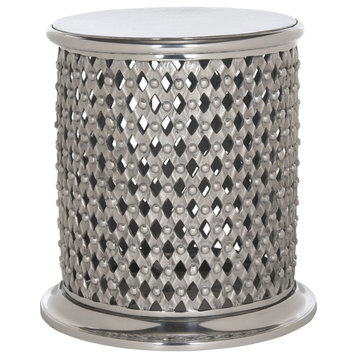 Metal Lace Table Stool - Silver
