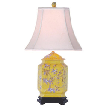 Porcelain Jar With Fruit Table Lamp, Yellow