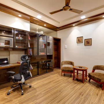 duplex bungalow in a apartment at ground floor was designed by culturals interio
