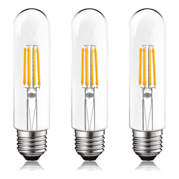 Luxrite T10 LED Tubular Edison Light Bulb 5W=60W Soft White Damp Rated 3 Pack