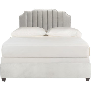 Streep Fabric Bed - Gray, Full