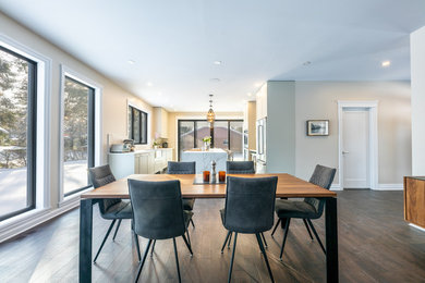 Aménagement d'une salle à manger contemporaine.