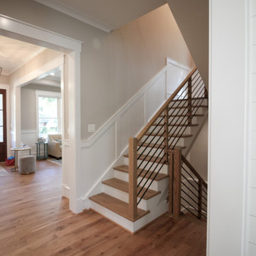 Project #83 | U-Shaped Staircase with Horizontal Black Rod Railing