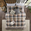 Madison Park Ridge Cabin Farmhouse Buffalo Check Comforter/Duvet Cover Set, Tan