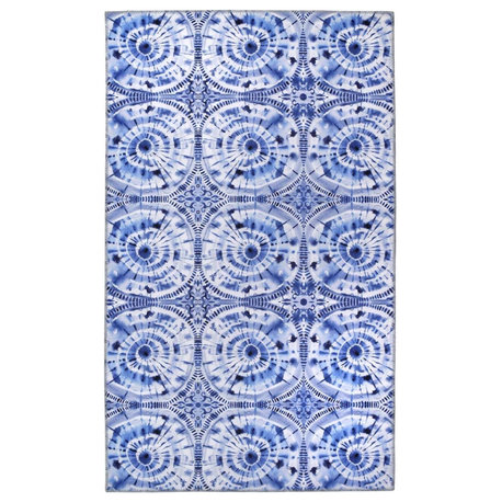 JellyBean Accent Rug Shibori Blue