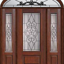 Prehung Side lights-Transom Door 80 Fiberglass Brazos 3/4 Lite Glass - Front Doors
