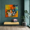 Astonishing 48x48 Inch Original Large Orange Abstract Modern Painting